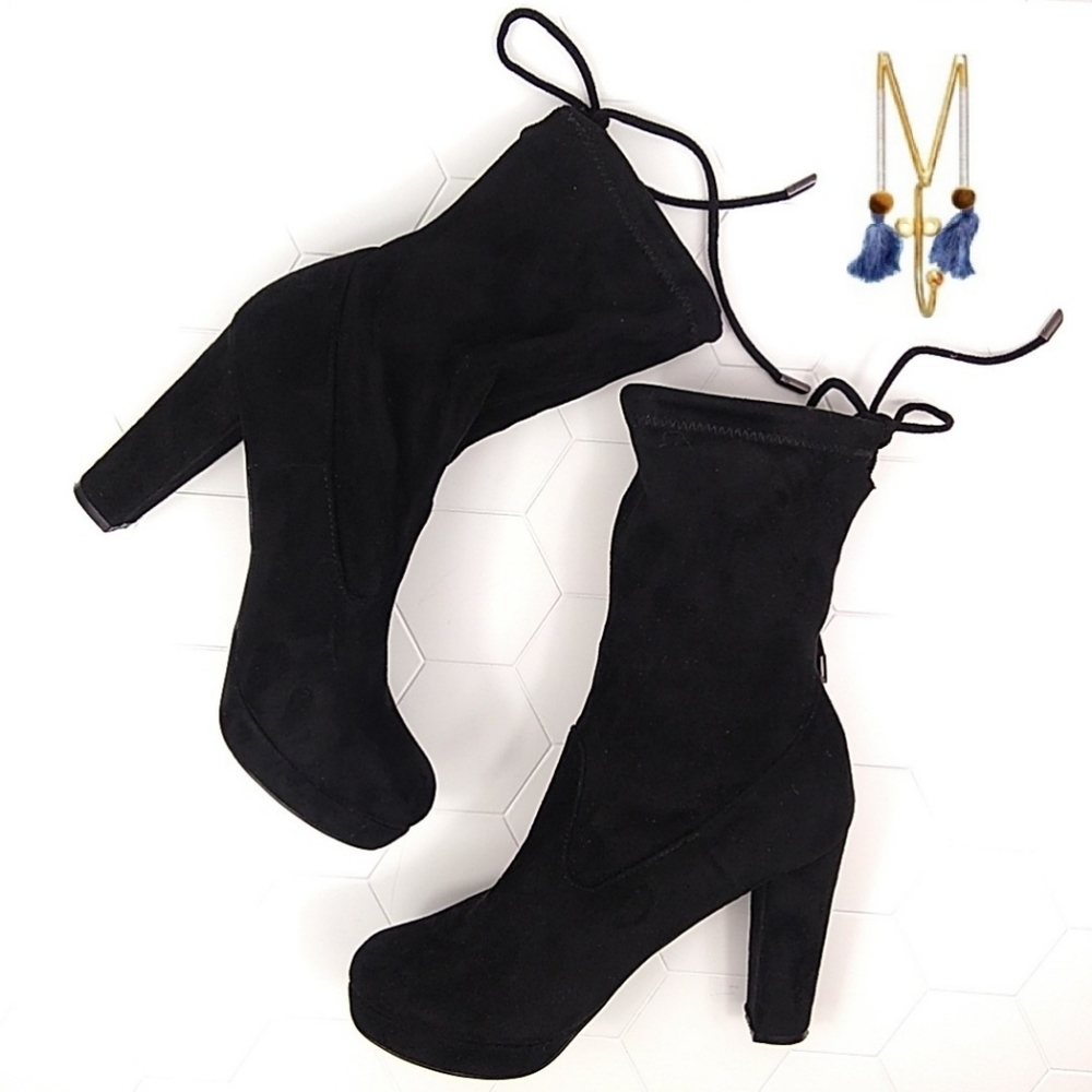 Catharine Malandrino Paidyn black chunky heel boots